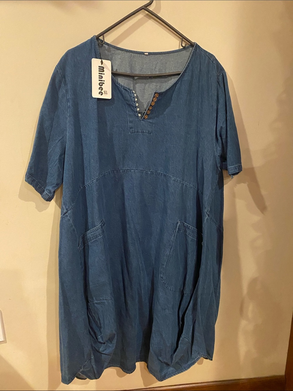 Oversized Denim Dress with Pockets